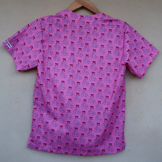 Pink Christmas Scrub Top π