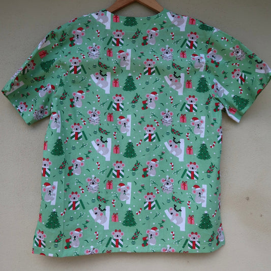 Christmas Koala Scrub Top π¨π