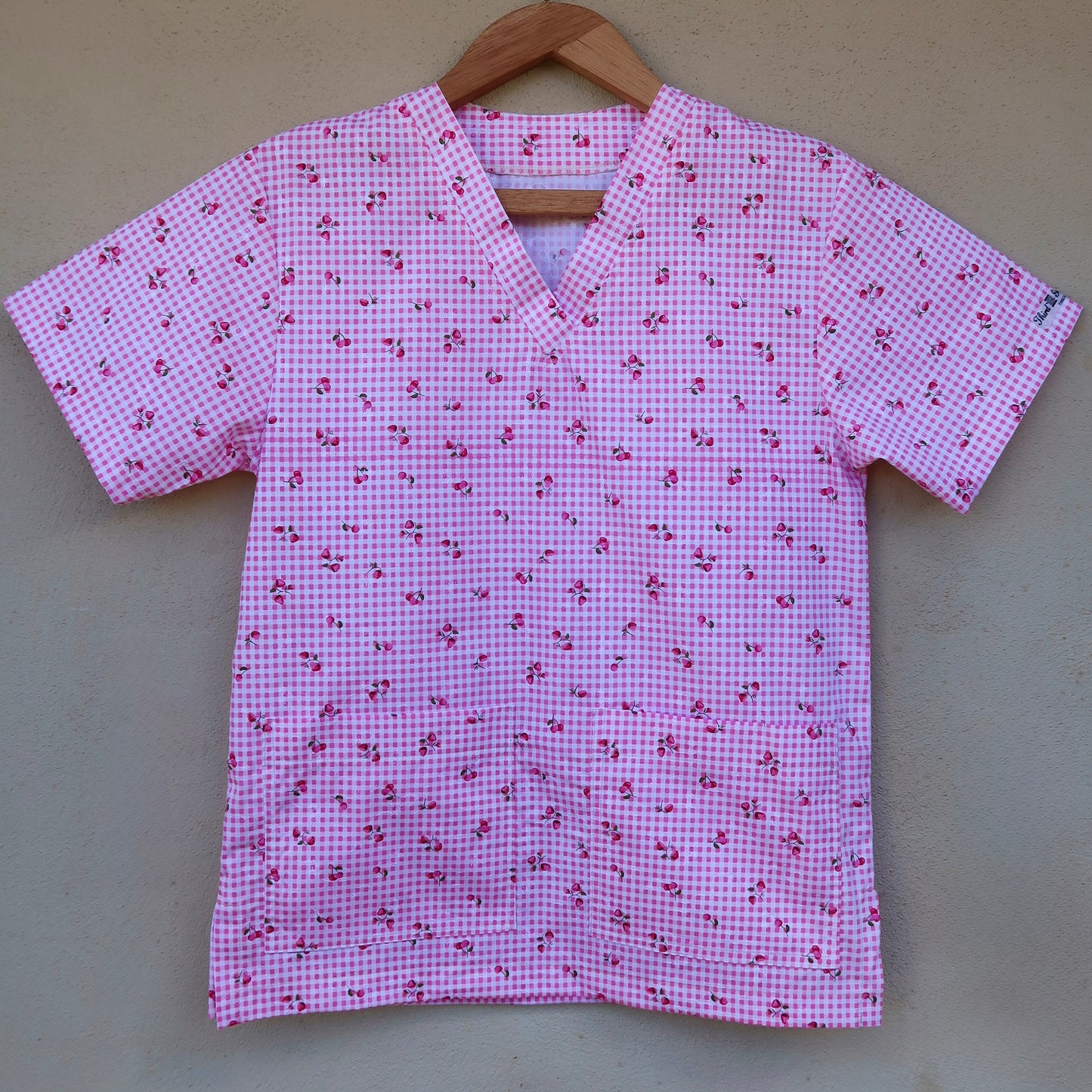 Pink Embroidered Scrub Top ππ