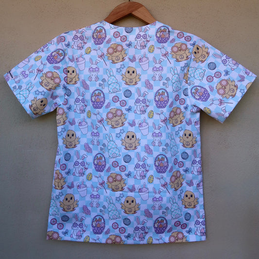 Blue Easter Scrub Top π£