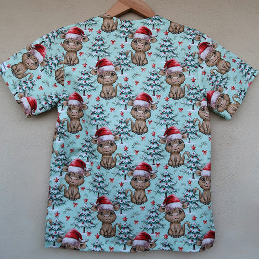 Christmas Highland Scrub Top π