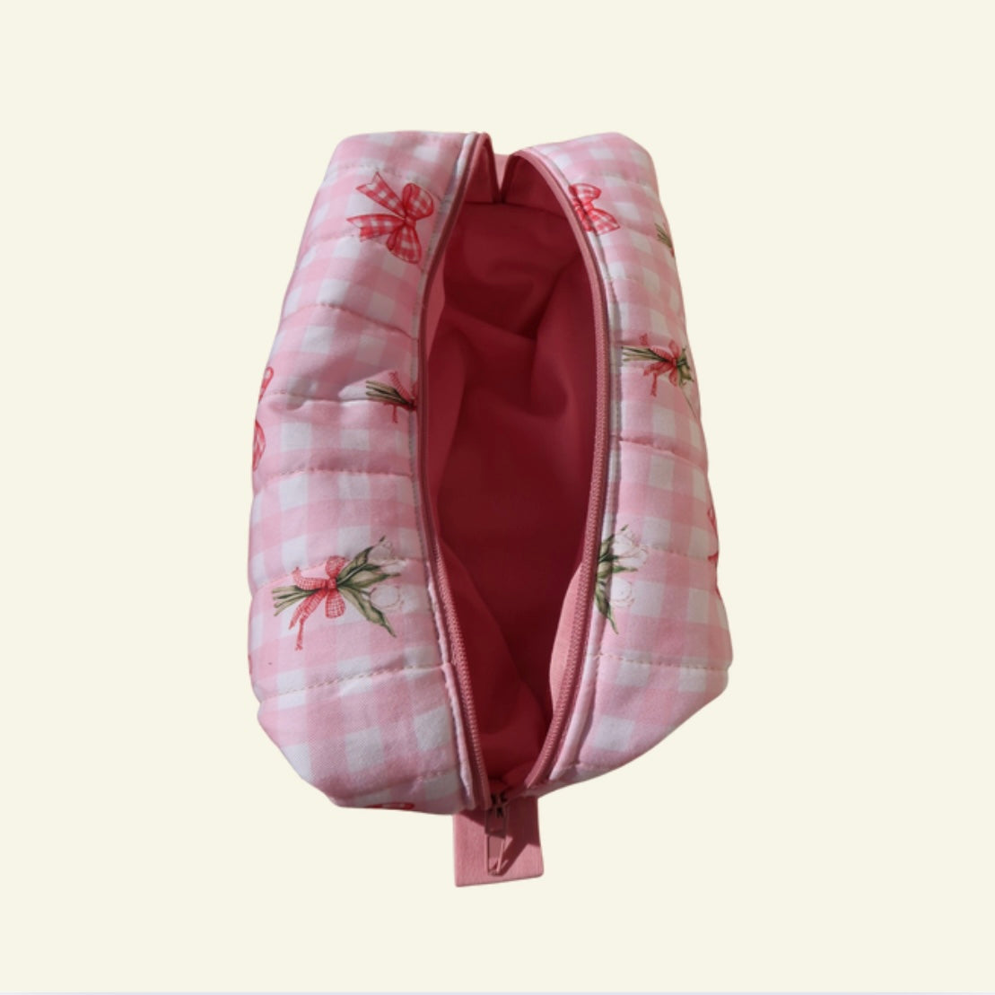 L Bag - Gingham Tulips