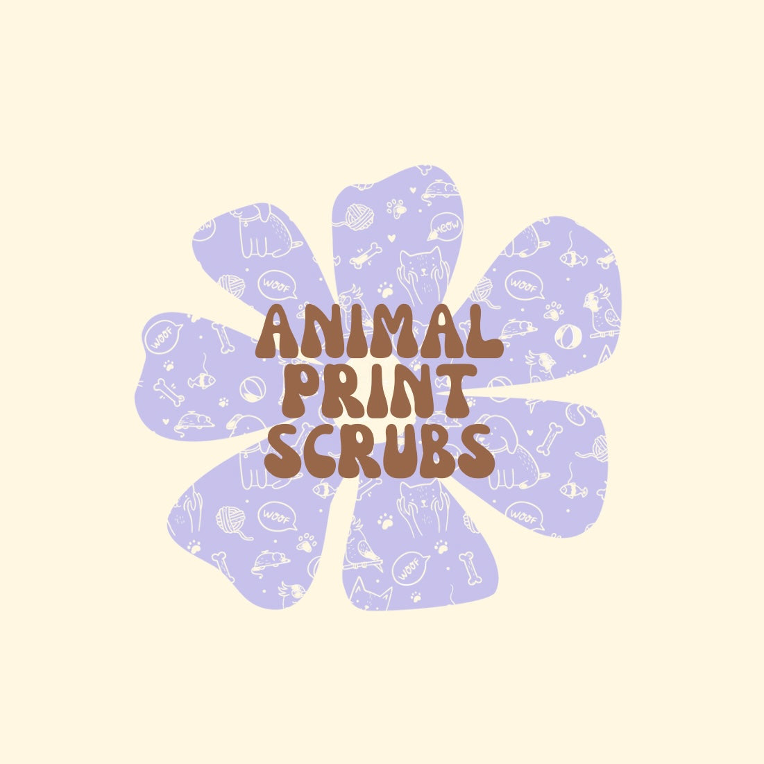 Animal print scrubs! 🐥🐶🐝
