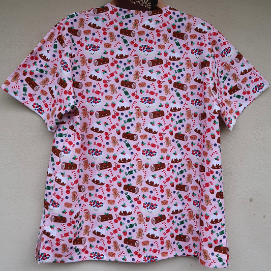Christmas Desserts Scrub Top 🍒🎄🫐