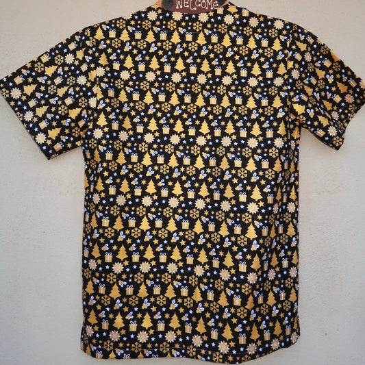 Golden Christmas Scrub Top ⚜️🎄(XS only)