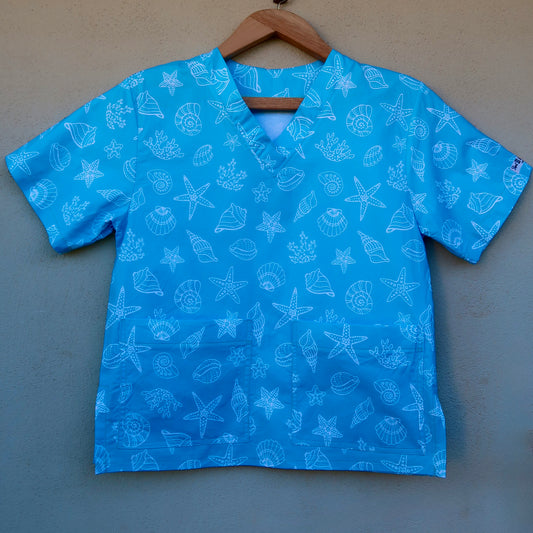 Shells Scrub Top 🐚🩵