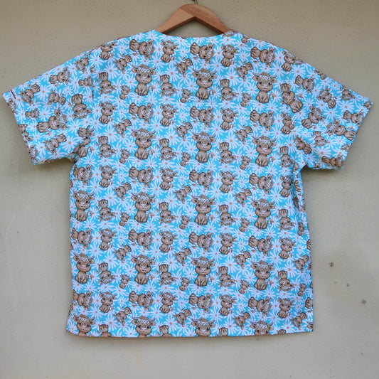 Daisy Highlands Scrub Top 🌼🐮