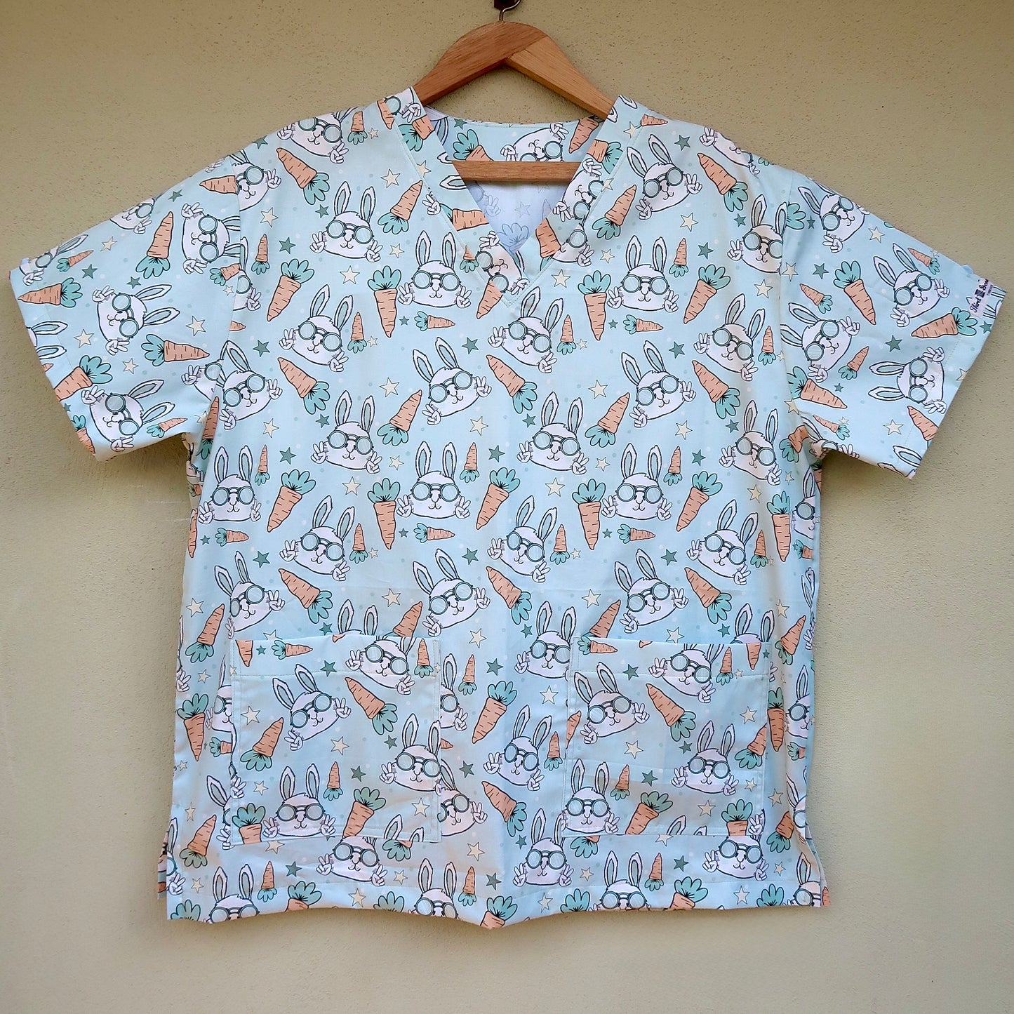 Cool Bunny Scrub Top🥕