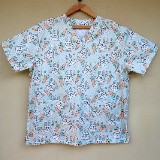 Cool Bunny Scrub Top🥕
