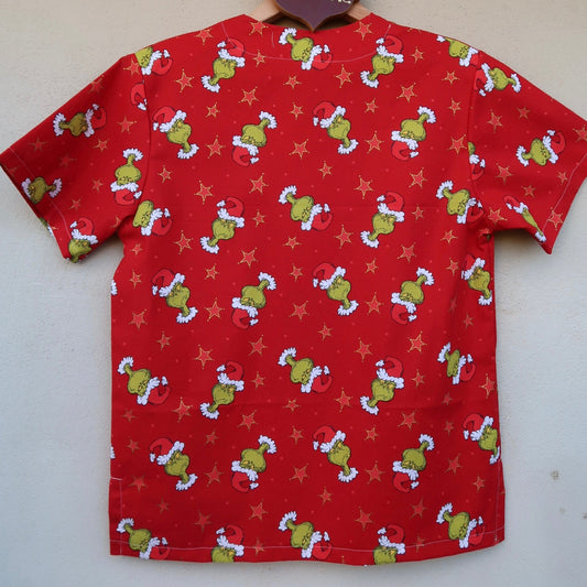 Red Grinch Scrub Top🎄 (M only)