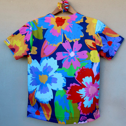 Painted Flower Scrub Top 🩷🌼