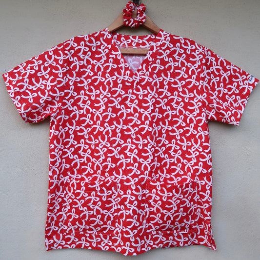 Red Bow Scrub Top ❤️