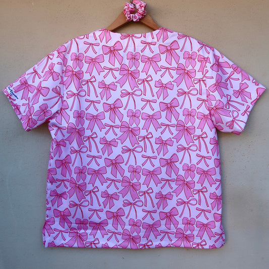 Pink Bow Scrub Top 🎀