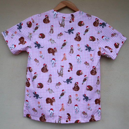 Gingham Christmas Scrub Top 🇦🇺
