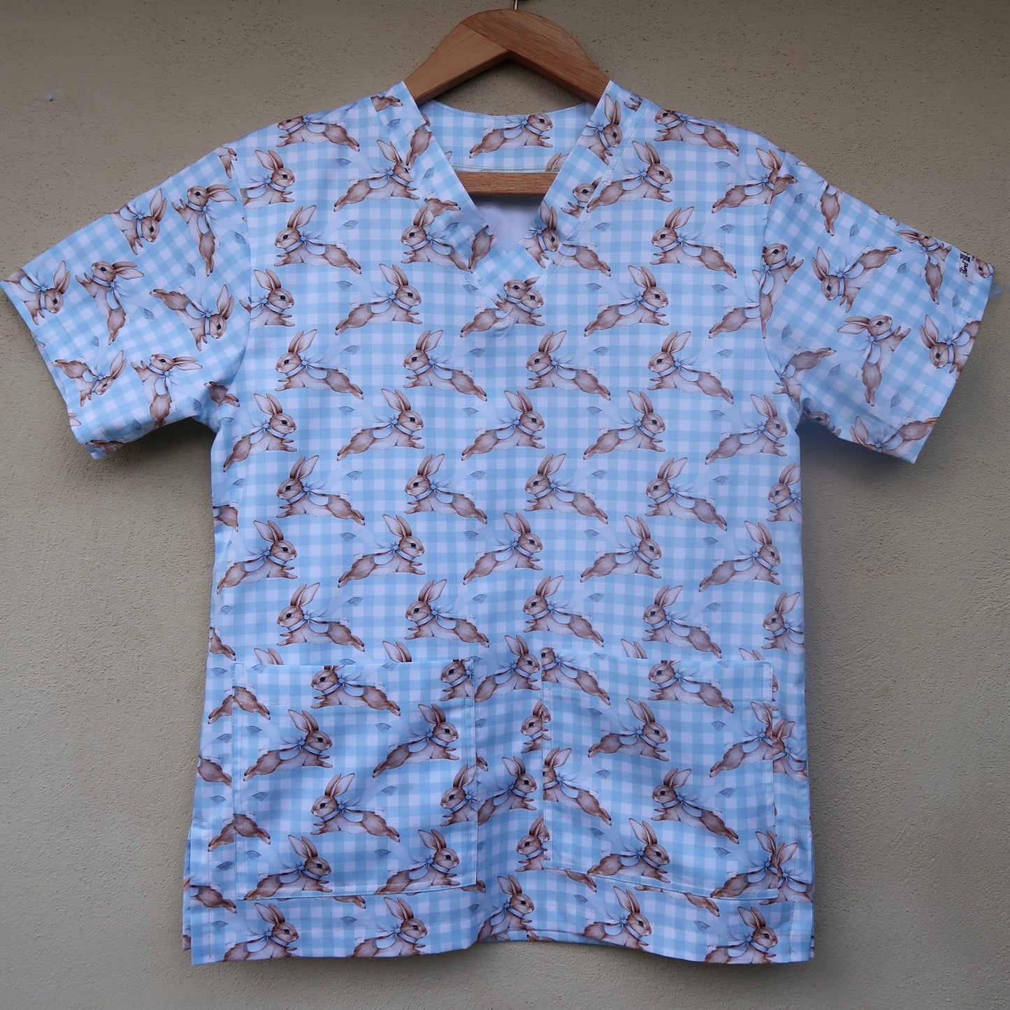 Blue Bunny Scrub Top 🩵🐰