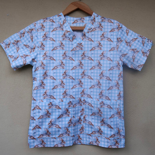 Blue Bunny Scrub Top 🩵🐰
