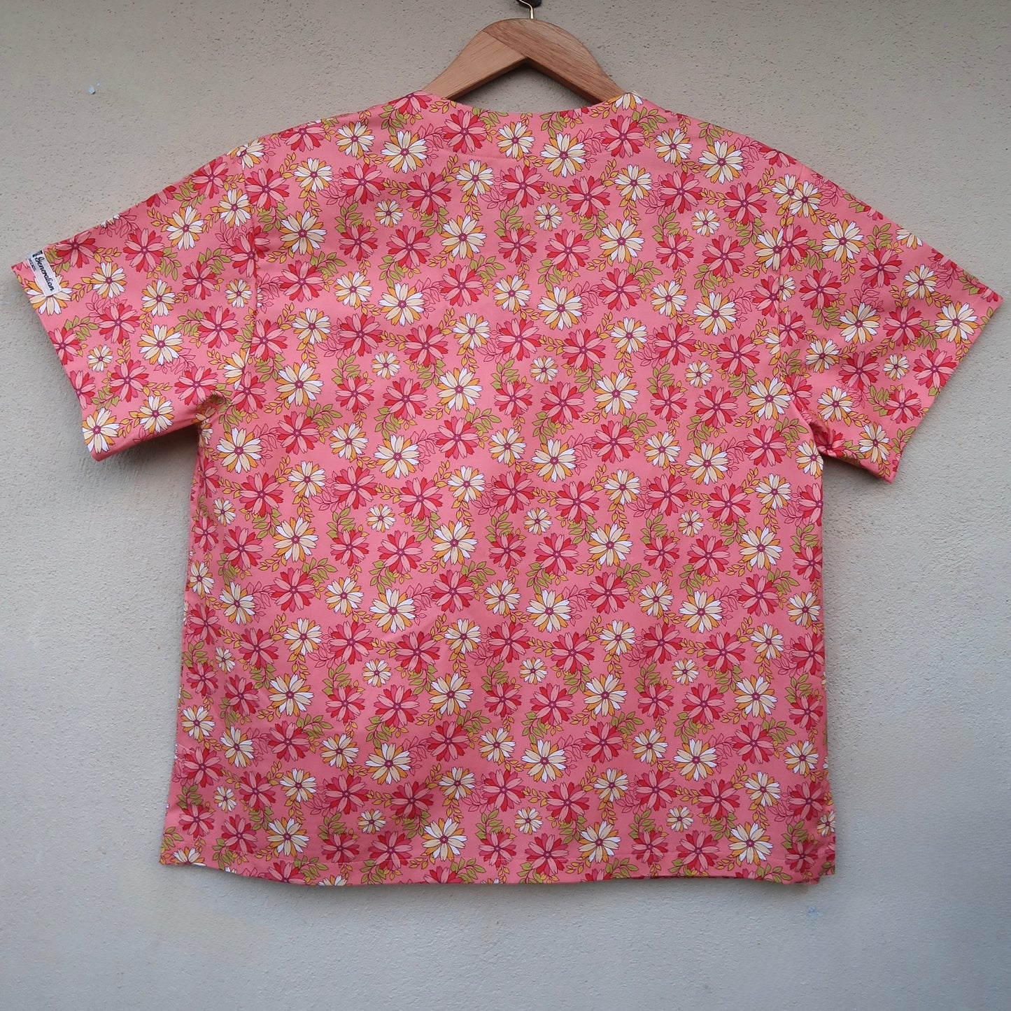 Pink Floral Scrub Top 🌸