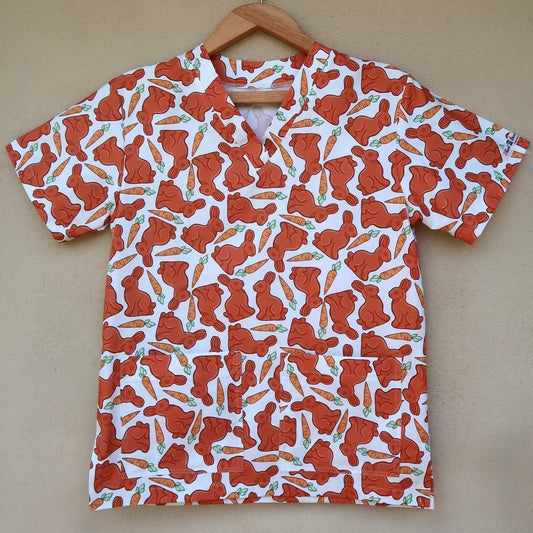 Chocolate Bunny Scrub Top 🍫🐇(XS only)