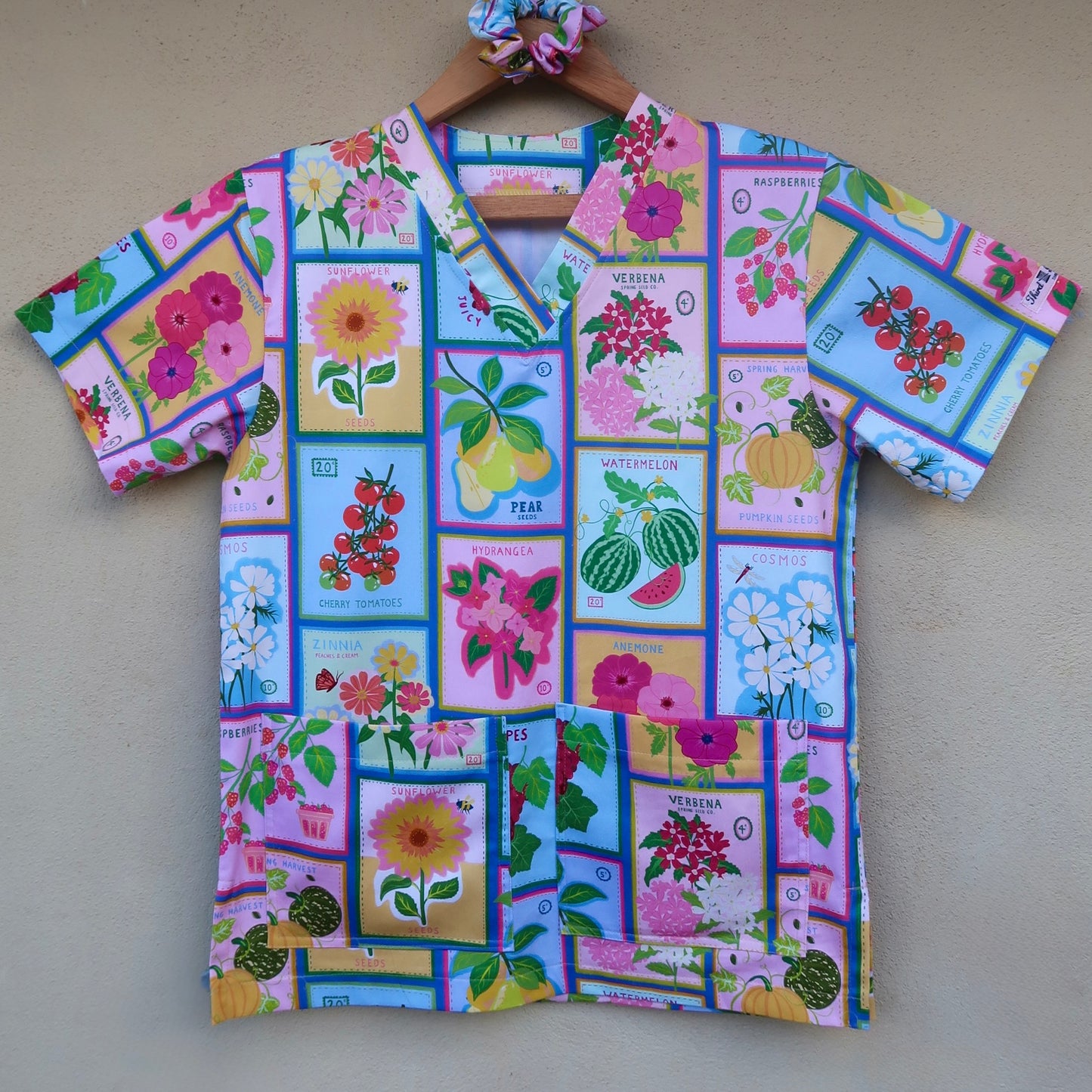 Seed & Bloom Scrub Top 🌻🍇🍉