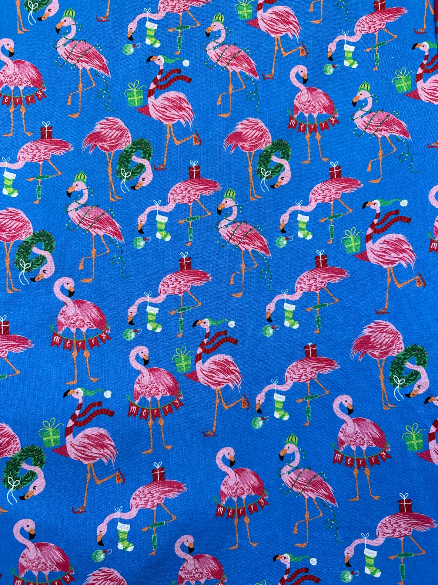 Flamingo Christmas Scrub Top 🎄