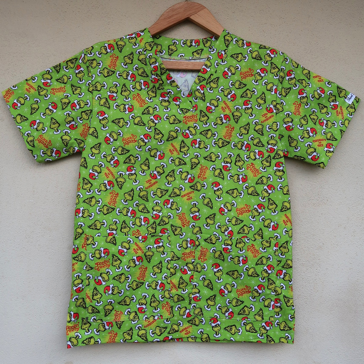 Green Grinch Scrub Top 🎄