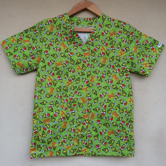 Green Grinch Scrub Top 🎄