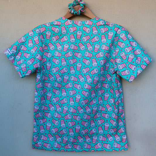 Nurse Fuel Scrub Top ☕️🩷