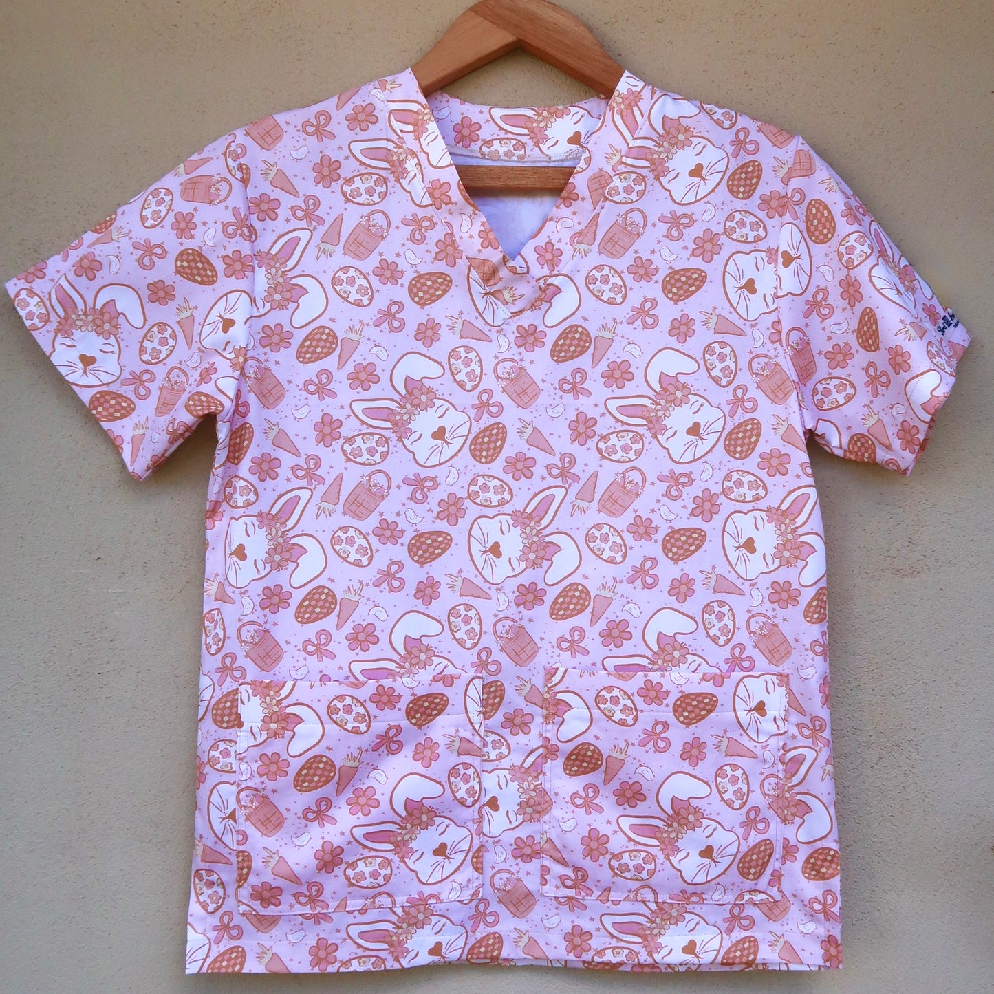 Boho Easter Scrub Top 🎀🐰