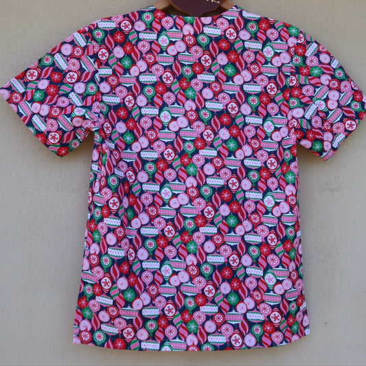 Christmas Baubles Scrub Top 🎄