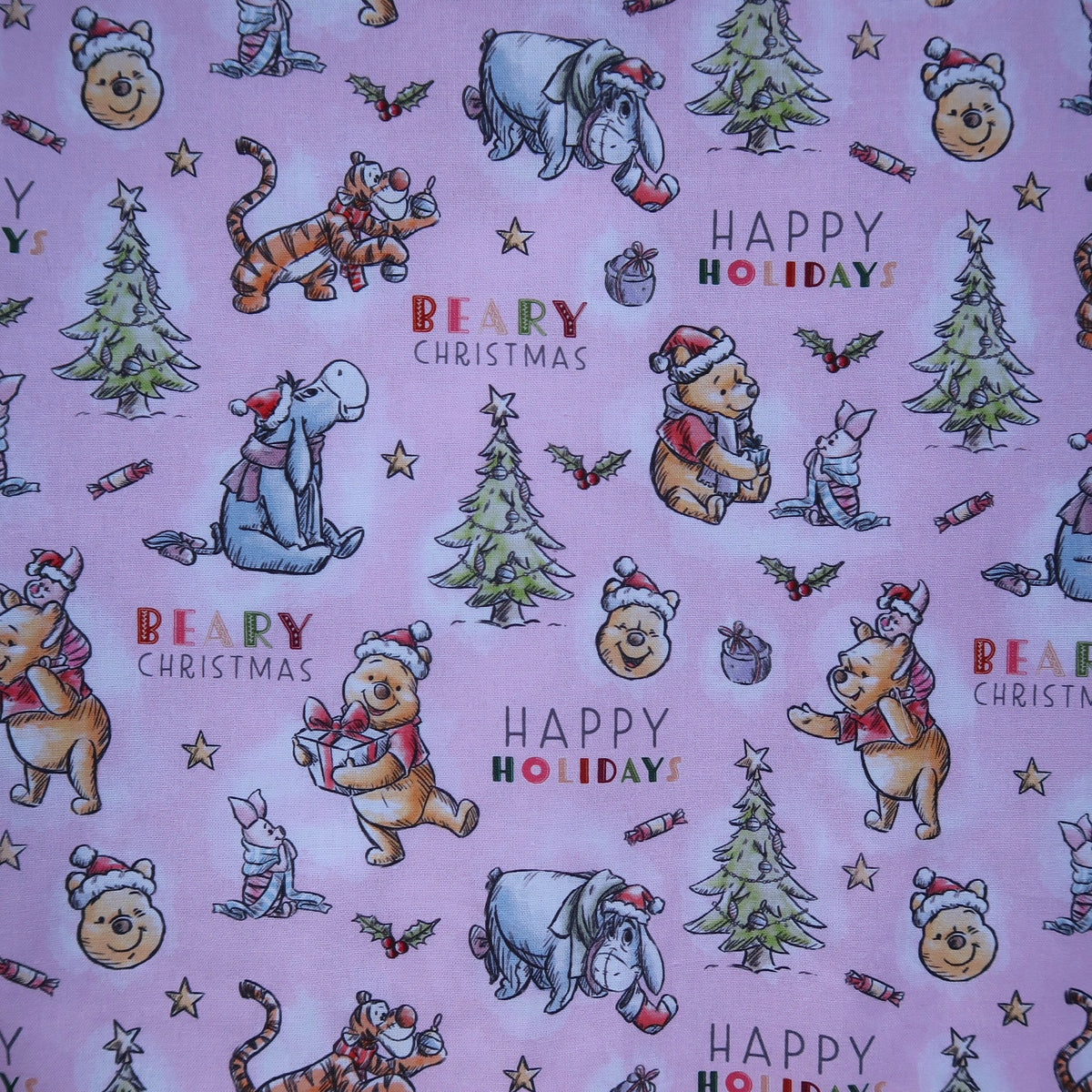 Pink Winnie the Pooh Christmas Scrub Top 🧸🎀🎄