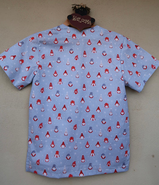 Sparkle Gnomes Scrub Top 🎄