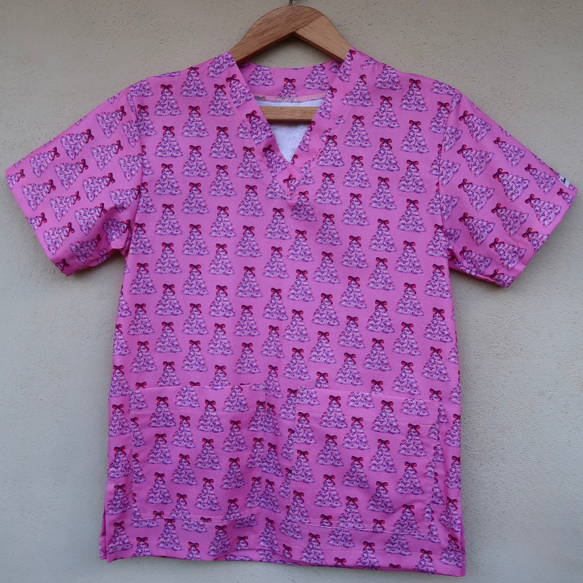 Pink Christmas Scrub Top 💗