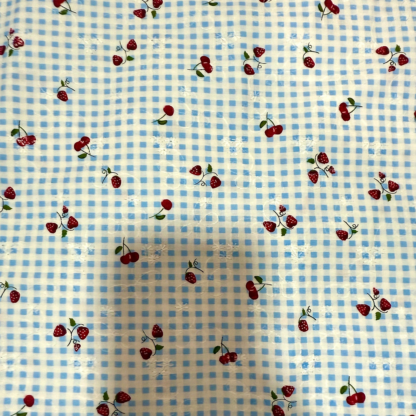 Blue Embroidered Scrub *Top* 🍒🍓