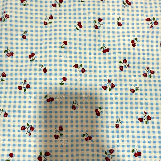 Blue Embroidered Scrub *Top* 🍒🍓