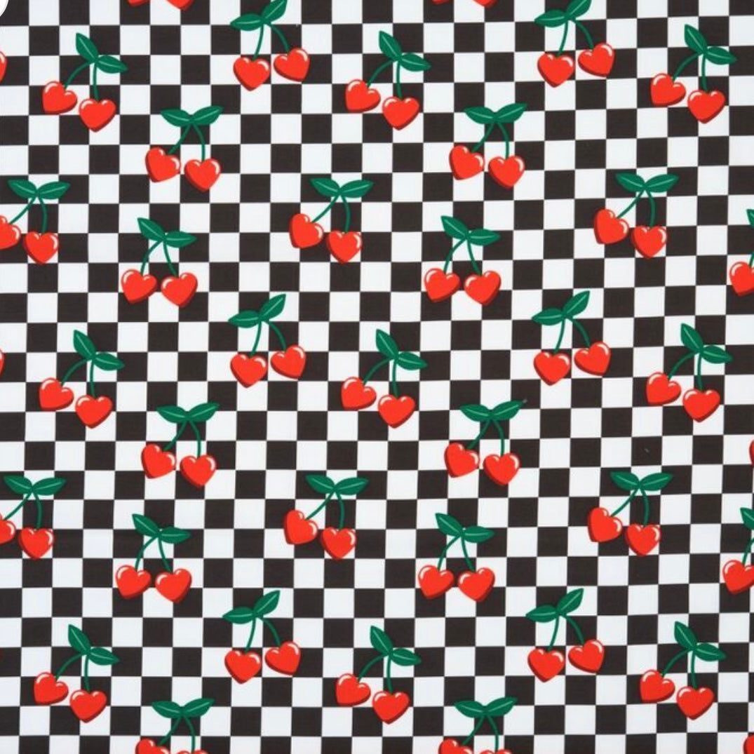 Checker Cherry Scrub *Top* 🍒