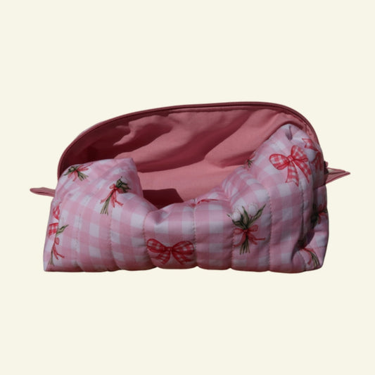 L Bag - Gingham Tulips