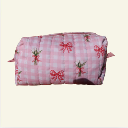 L Bag - Gingham Tulips